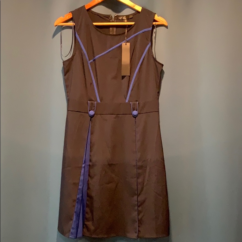 C. Puce large navy blue dress